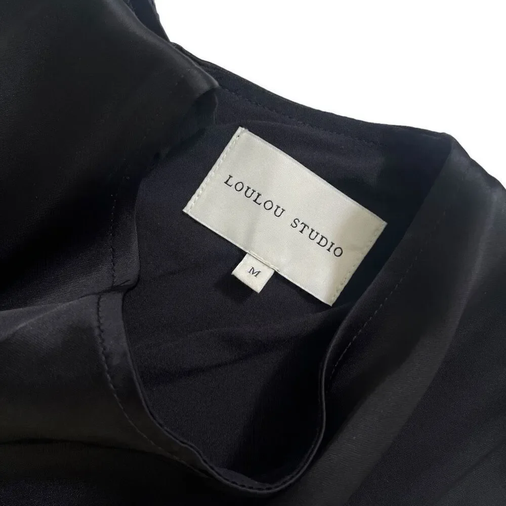 Loulou Studio Copan Cut Out Sleeveless Dress in Black